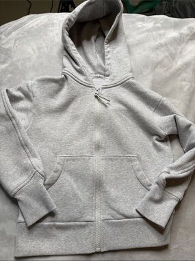 Athleta Kids Heather Gray Full-Zip Hoodie